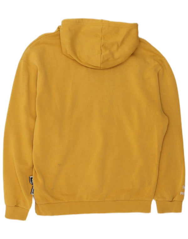 Felpa con cappuccio grafica da uomo Puma Small in cotone giallo