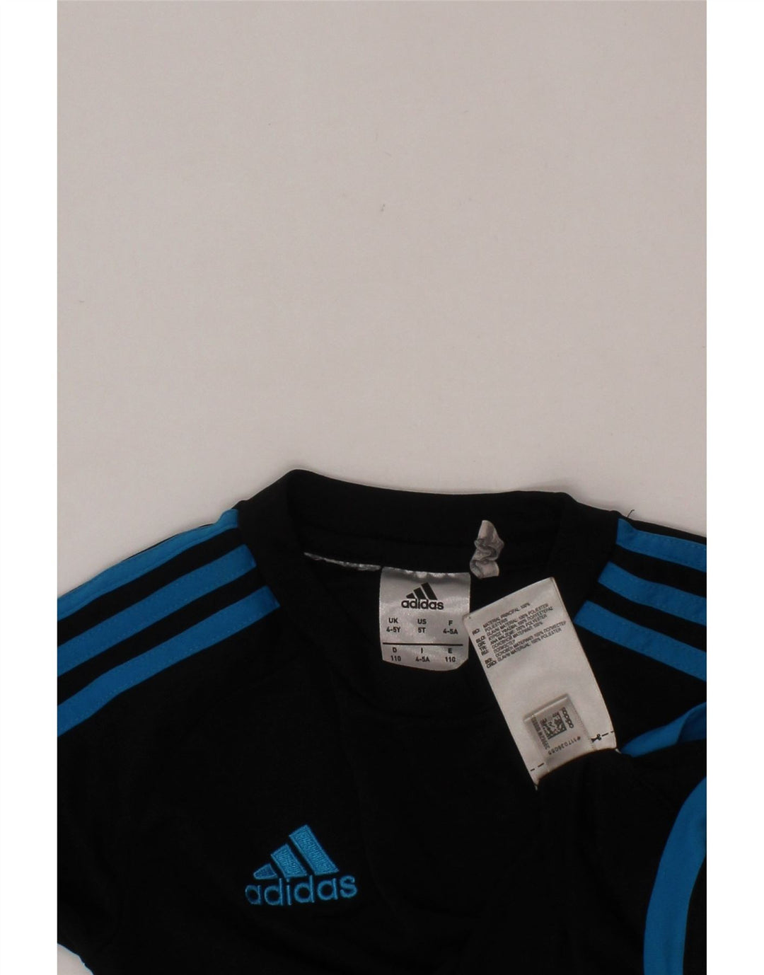 T-shirt ADIDAS da bambino Climalite 4-5 anni in poliestere color block nero