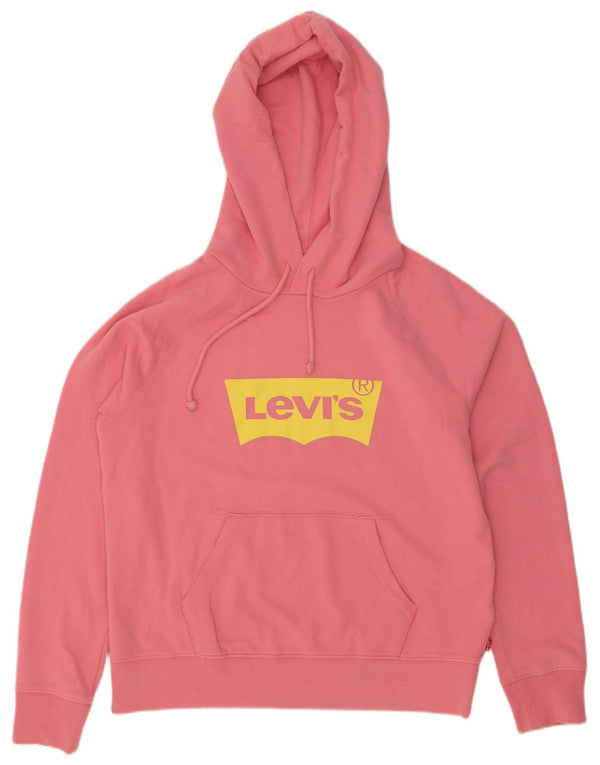 Maglione con cappuccio grafico da donna Levi's UK 14 Cotone rosa medio