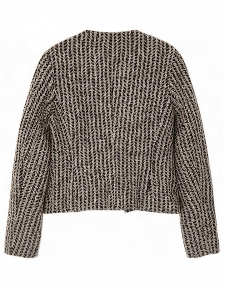 Giacca blazer aperta oversize da donna Hugo Boss UK 10 piccola nera geometrica