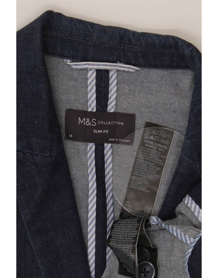 Giacca blazer a 1 bottone Marks & Spencer da donna UK 14 medio blu navy