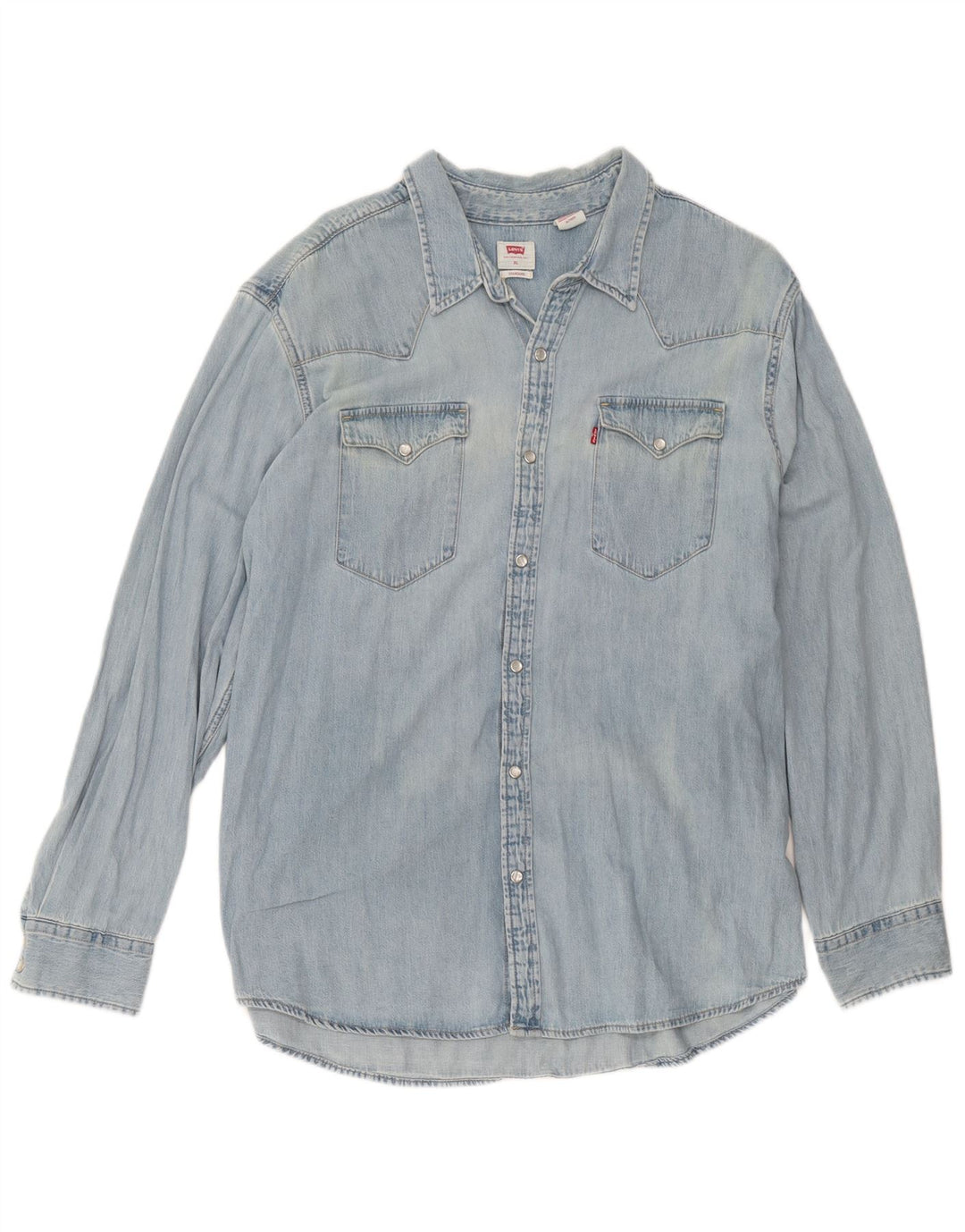 Camicia di jeans alta da uomo Levi's XL in cotone blu