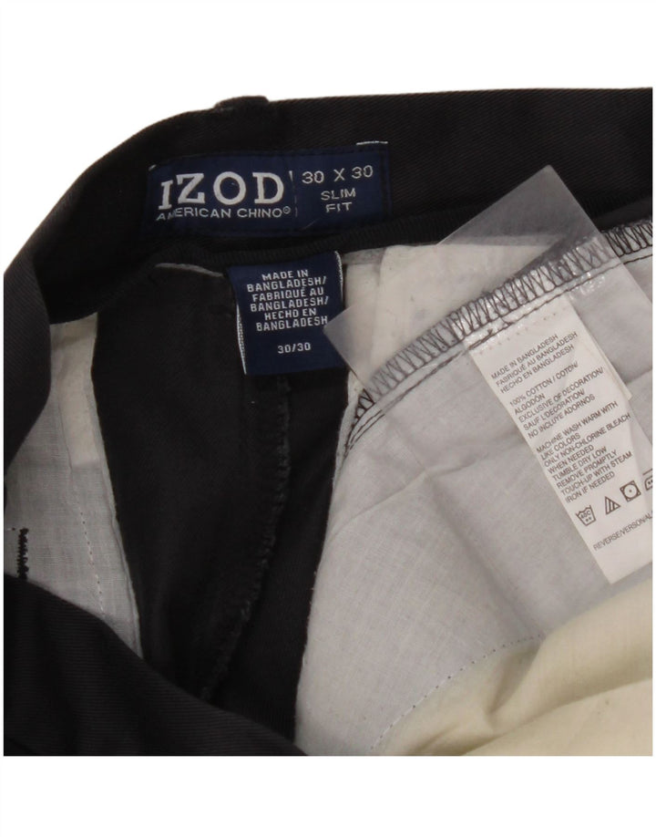 Pantaloni chino slim fit da uomo IZOD W30 L30 in cotone blu navy