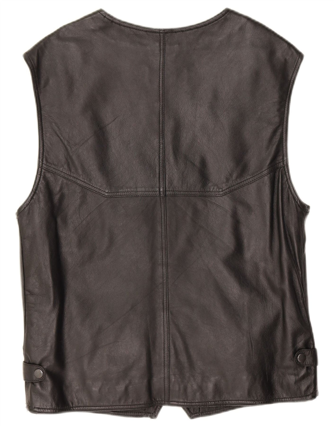 Gilet in pelle da uomo vintage IT 48 piccolo nero