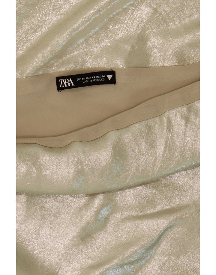 Abito all'americana da donna Zara UK 6 XS argento poliestere