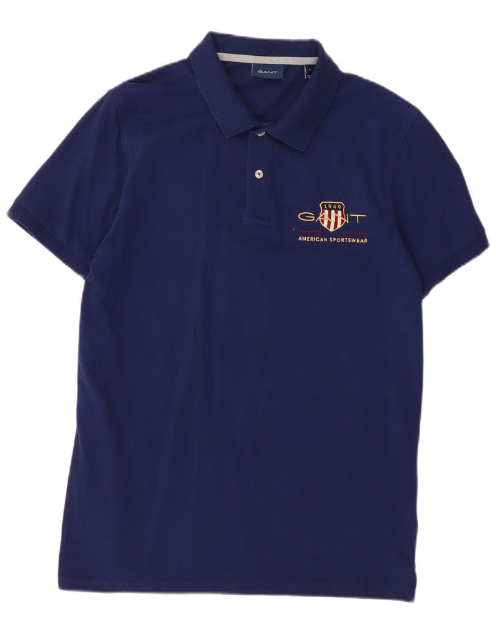Polo grafica da uomo Gant grande in cotone blu navy