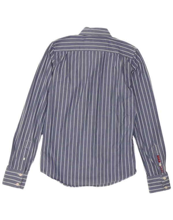 Camicia da uomo Superdry in cotone a righe blu medio