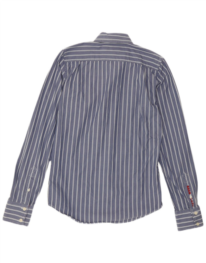 Camicia da uomo Superdry in cotone a righe blu medio