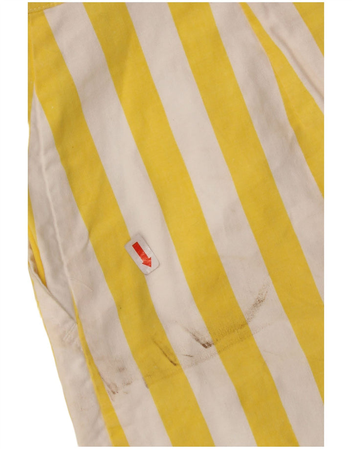 Pantaloncini chino a gamba larga da donna VINTAGE EU 42 Large W30 a righe gialle