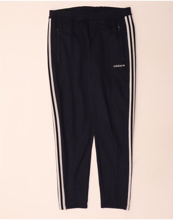 Pantaloni da tuta da uomo Adidas Large in poliestere blu navy