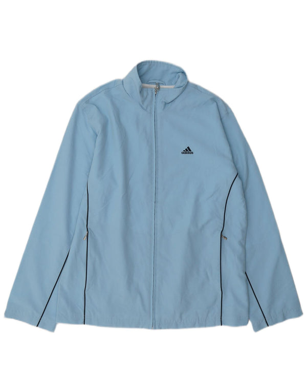 Giacca da tuta da donna Adidas UK 12 poliestere blu medio