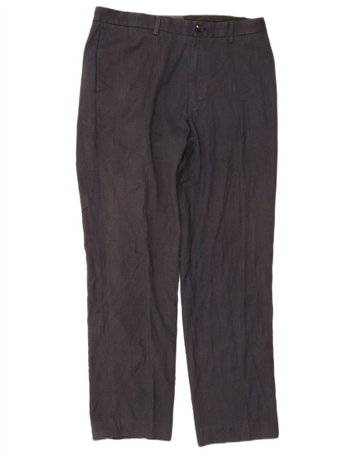 Pantaloni casual da uomo Marks & Spencer vestibilità regolare W34 L31 Blu Navy