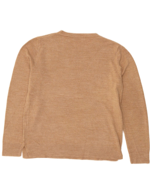 Maglione maglione girocollo da donna Marks & Spencer UK 14 Acrilico beige medio
