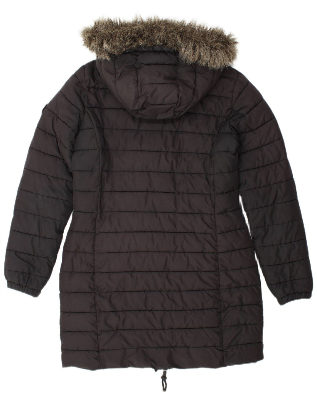Cappotto imbottito con cappuccio da donna SUPERDRY UK 10 piccolo poliestere nero