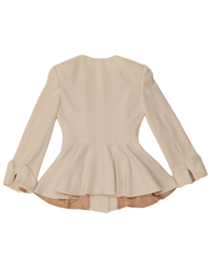 Giacca Blazer Donna Full Zip Elisabetta Franchi IT 38 XS Poliestere Bianco