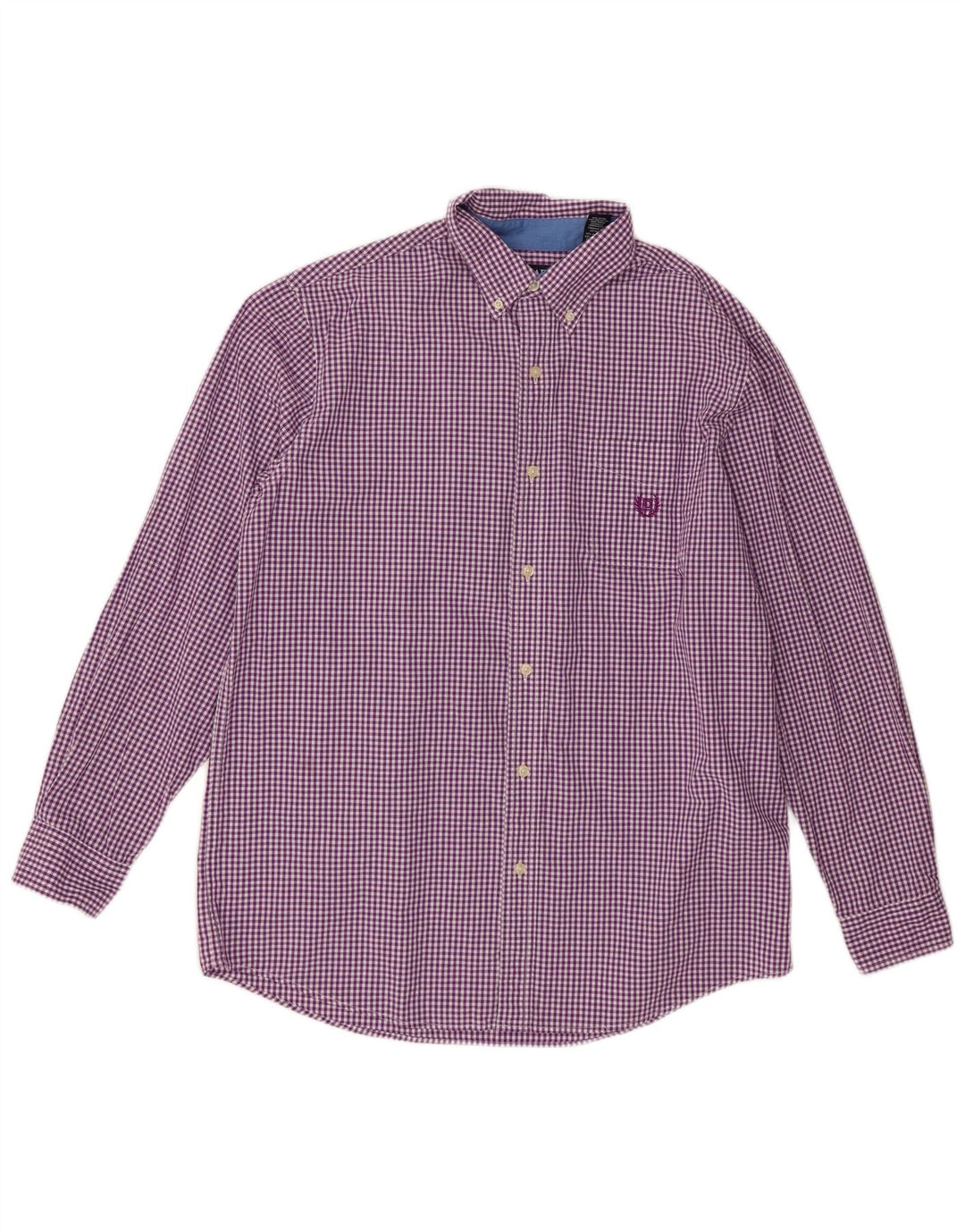 Camicia da uomo Chaps grande in cotone a quadretti viola