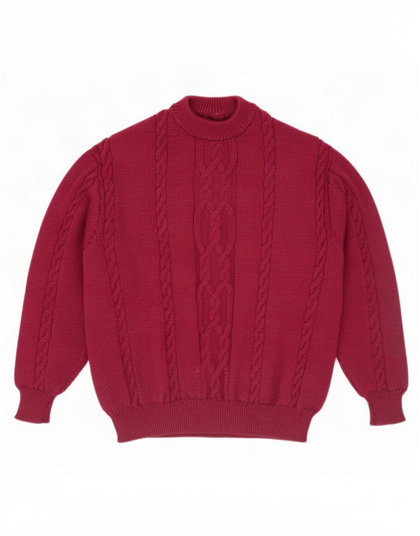 Maglione maglione girocollo da uomo vintage XL Bordeaux