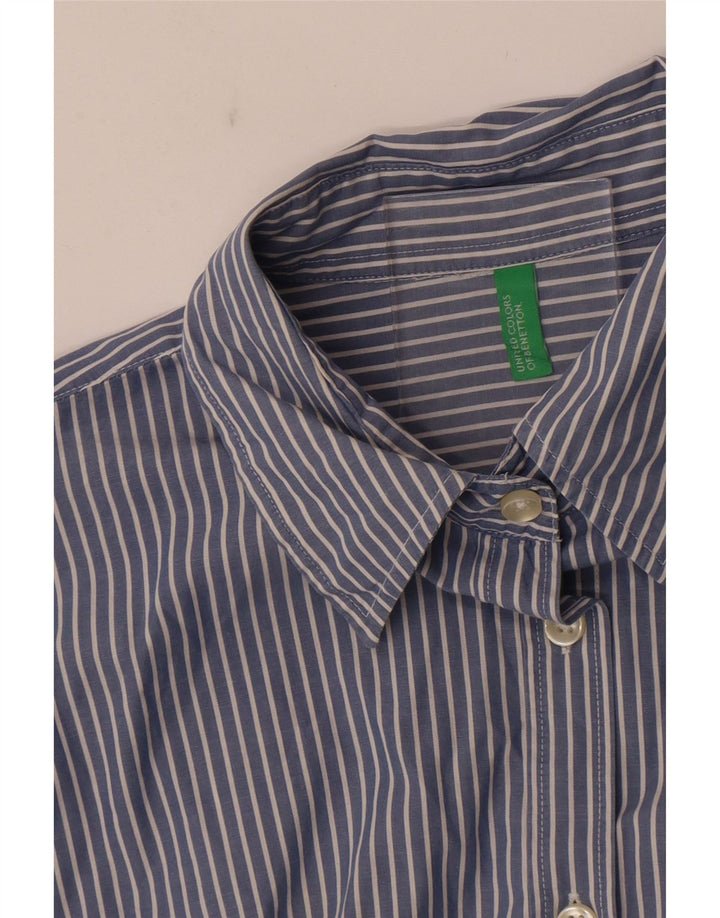 Camicia da donna Benetton UK 14 gessato blu medio