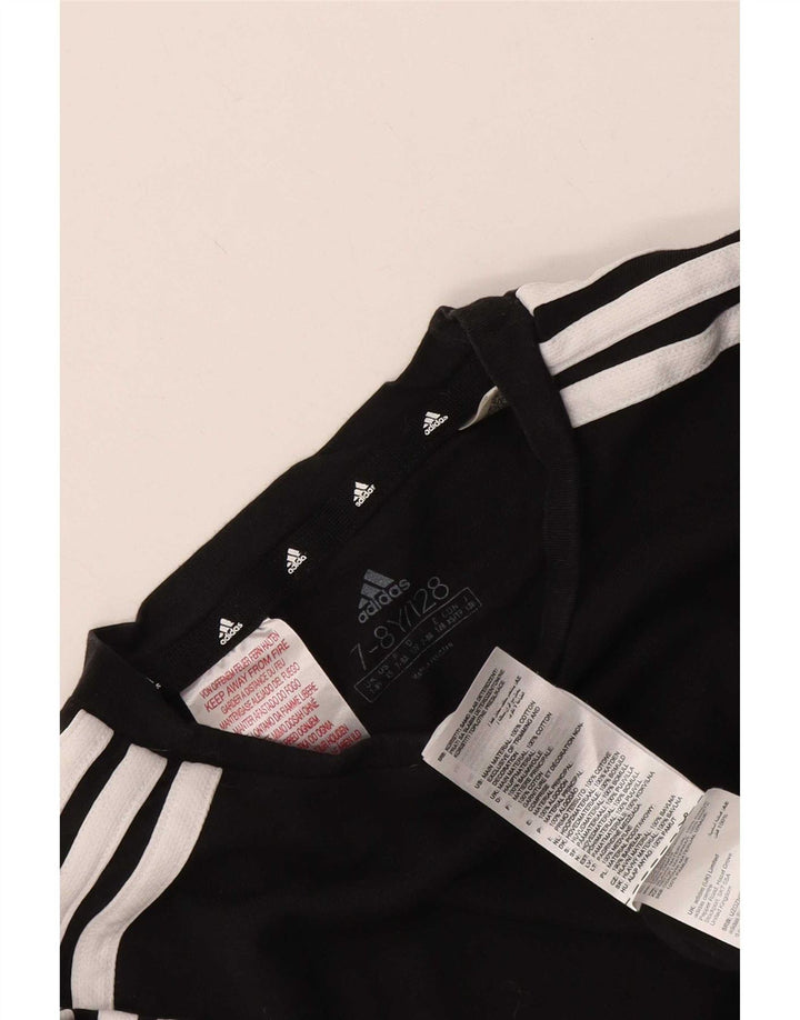 T-shirt Adidas da ragazzo Top 7-8 anni in cotone nero