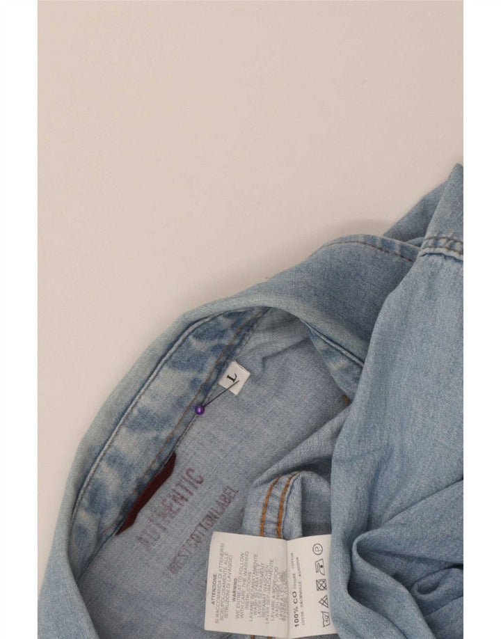 Camicia di jeans da uomo Carrera grande in cotone blu