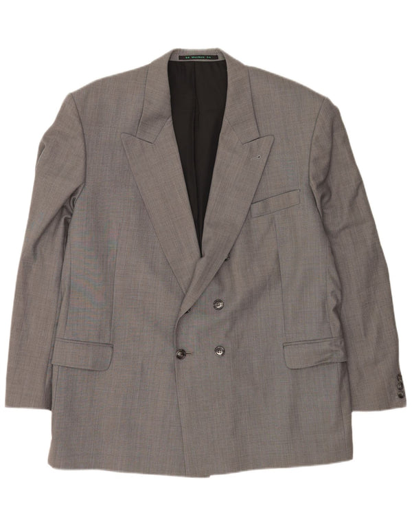 Giacca blazer doppiopetto da uomo C&A IT 54 2XL Poliestere grigio