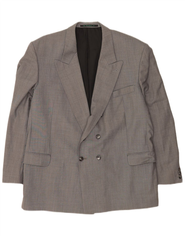 Giacca blazer doppiopetto da uomo C&A IT 54 2XL Poliestere grigio