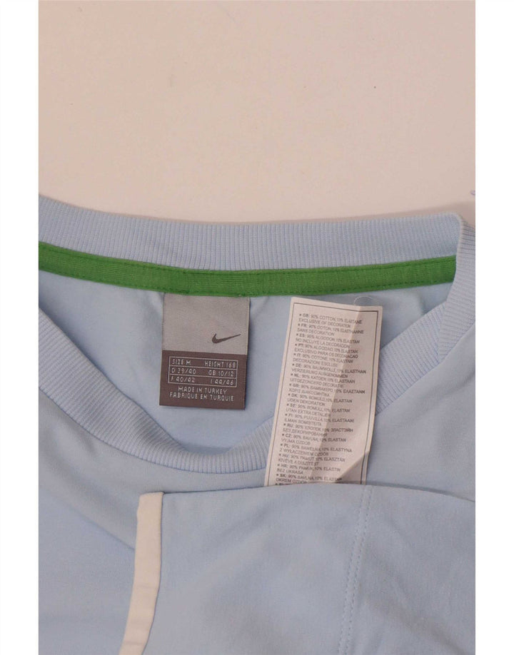 Top Nike da donna a manica lunga UK 10/12 cotone blu medio