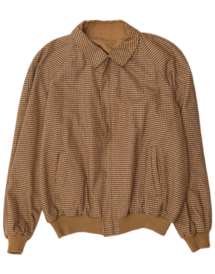 Giubbotto bomber reversibile vintage da uomo IT 58 4XL pied de poule marrone