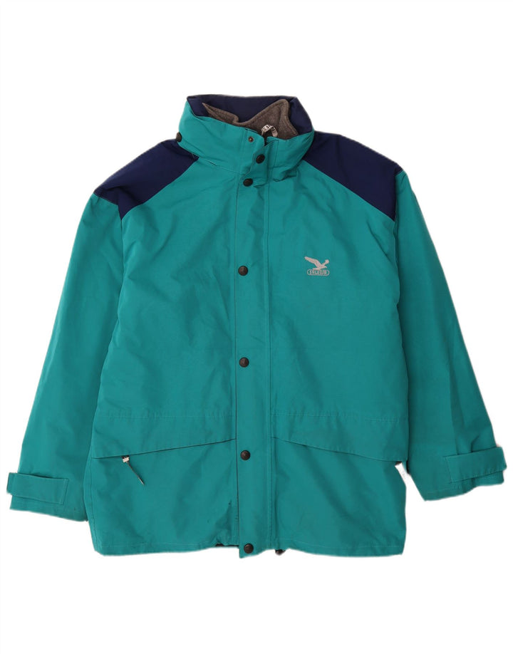 Giacca a vento da uomo SALEWA UK 40 Large Blu Colourblock in poliammide