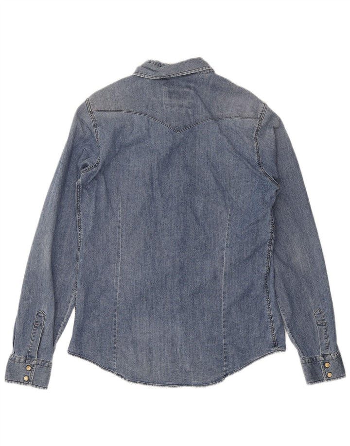 Camicia di jeans da uomo Roy Rogers in cotone blu medio