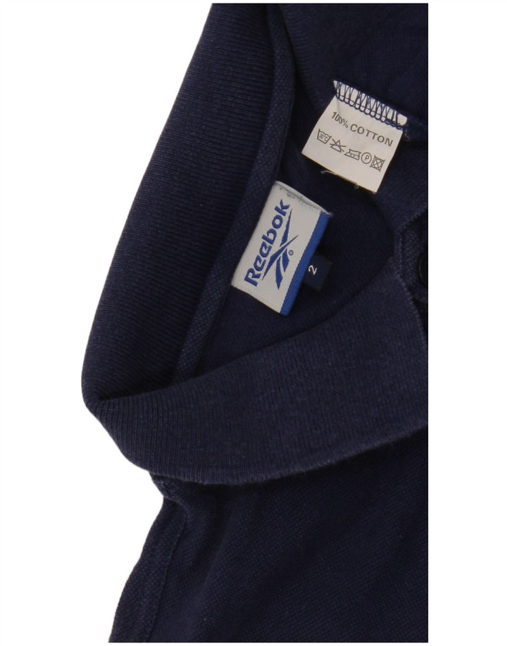 Polo Reebok da uomo in cotone medio blu navy