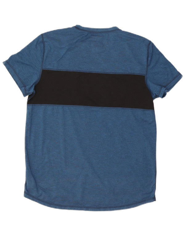 American Eagle Outfitters T-shirt grafica da uomo Top grande blocco di colore blu
