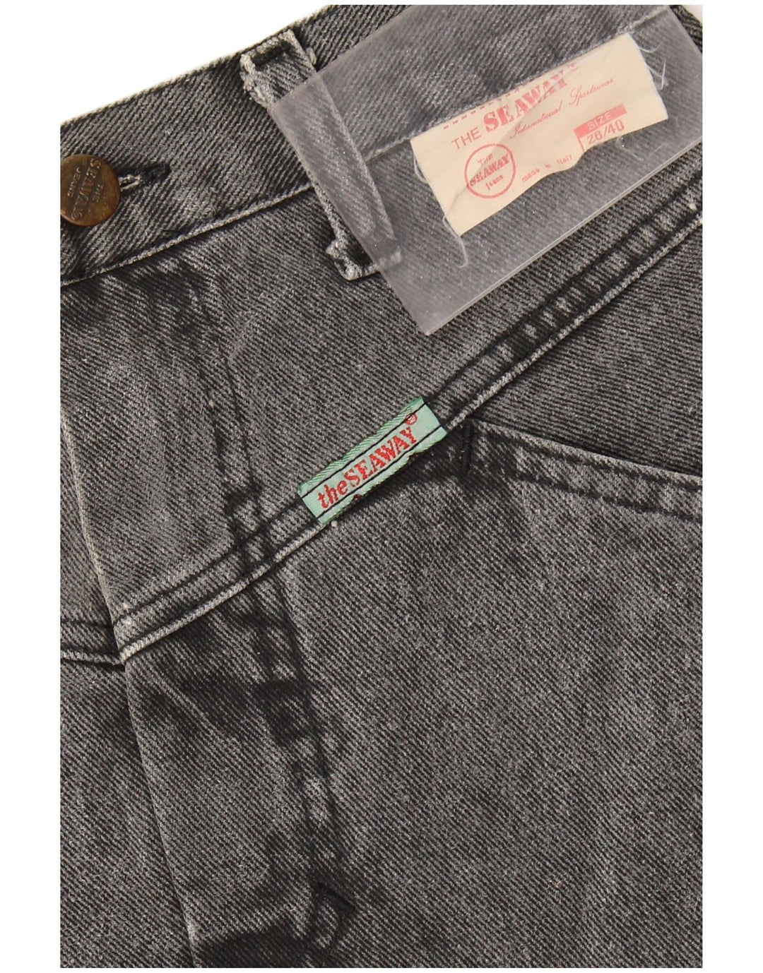 Gonna di jeans da donna VINTAGE W26 piccola in cotone grigio