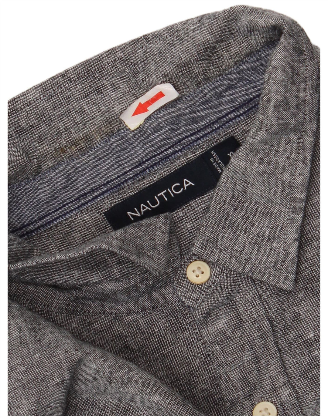 Camicia da uomo Nautica XL Lino screziato grigio