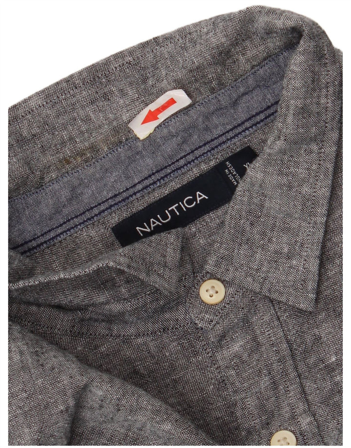 Camicia da uomo Nautica XL Lino screziato grigio