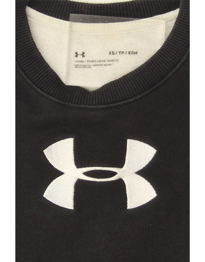 UNDER ARMOUR Mens Graphic Sweatshirt Jumper XS Black Colourblock Vintage Under Armour and Second-Hand Under Armour from Messina Hembry 