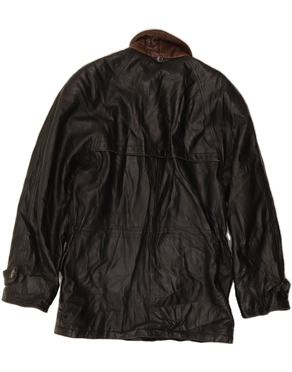 Giacca in pelle da uomo VINTAGE IT 50 Large Nera