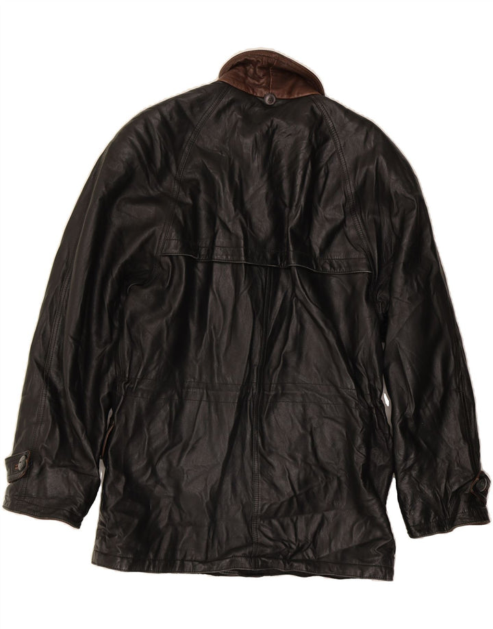 Giacca in pelle da uomo VINTAGE IT 50 Large Nera