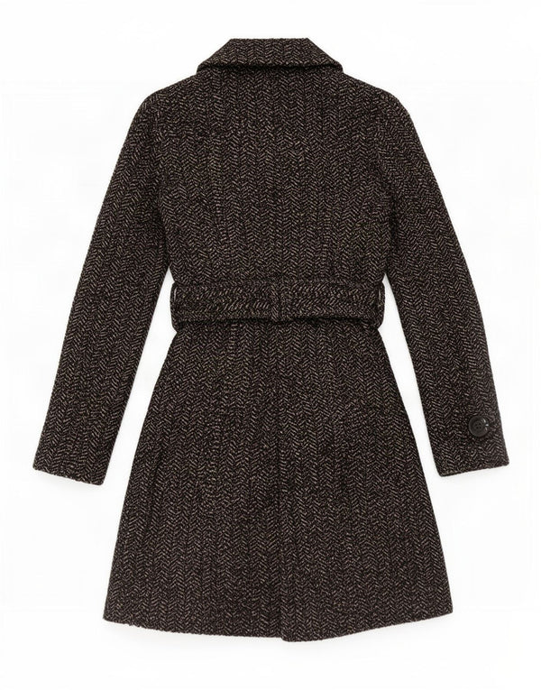 Cappotto doppiopetto Zara da donna UK 10 piccolo grigio a spina di pesce