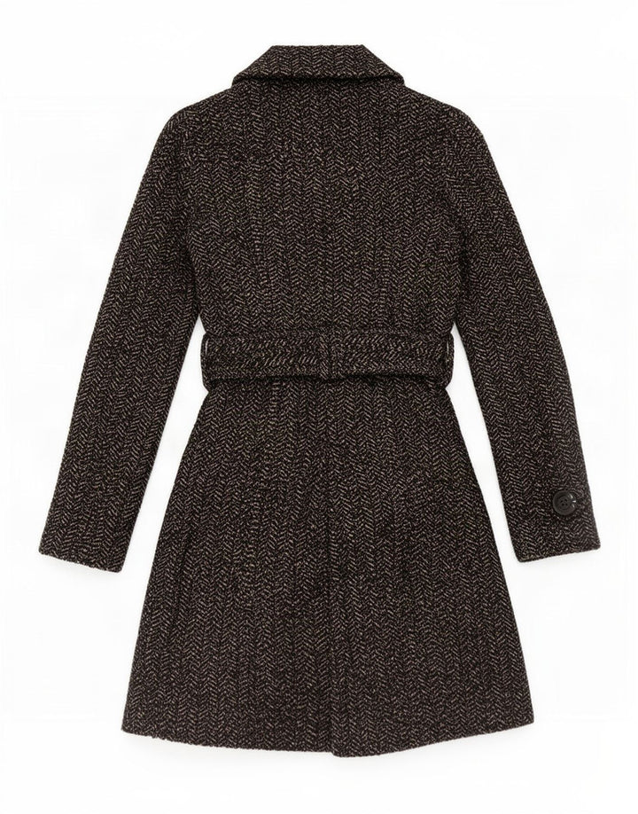 Cappotto doppiopetto Zara da donna UK 10 piccolo grigio a spina di pesce