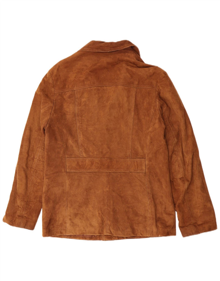 Giacca vintage in pelle scamosciata da uomo UK 38 in pelle marrone medio