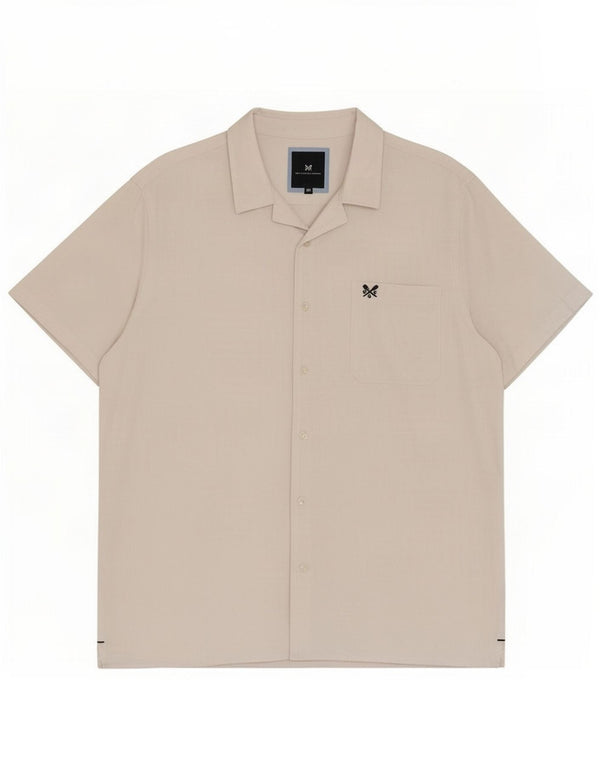Crew Clothing Camicia a maniche corte da uomo XL Lino bianco