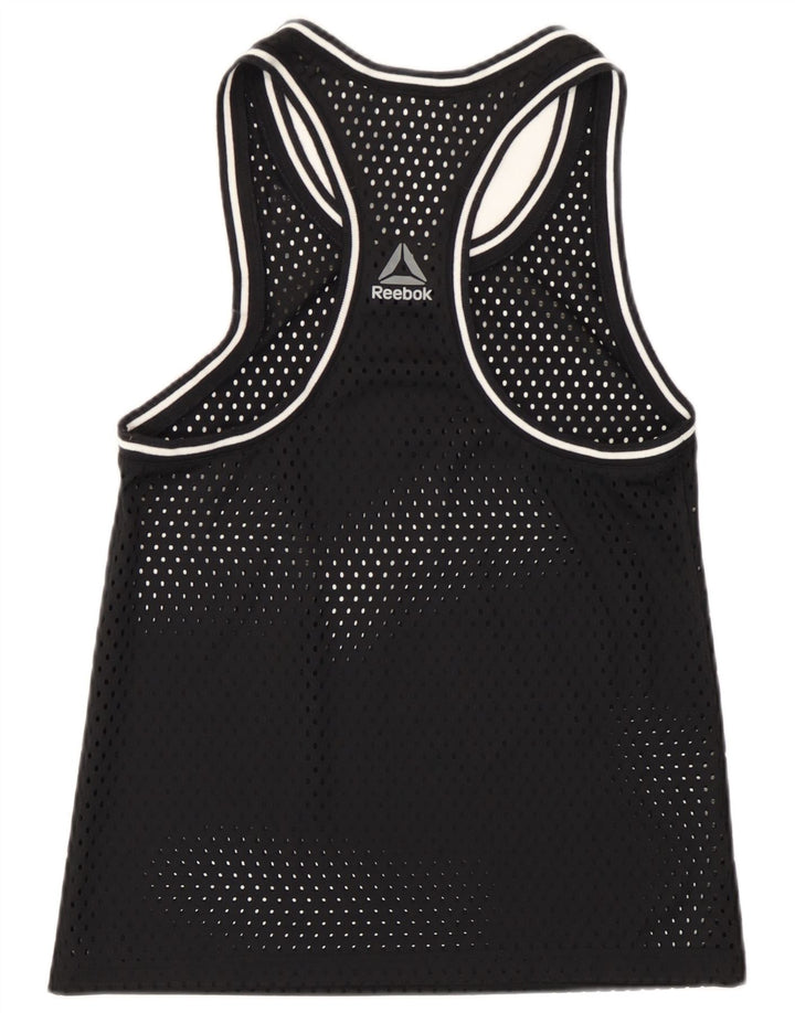 Canotta Reebok da donna con grafica trasparente UK 4/6 XS poliestere nero
