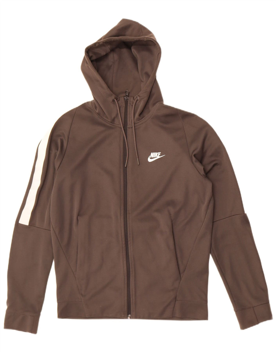Felpa con cappuccio e zip Nike da uomo, piccola, in cotone color block grigio