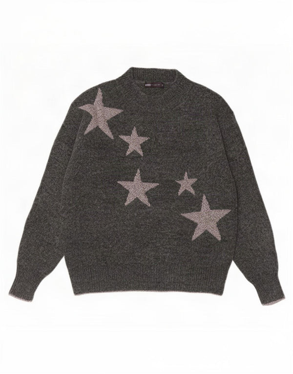 Maglione maglione con collo alto grafico da donna Marks & Spencer UK 6 XS Grigio