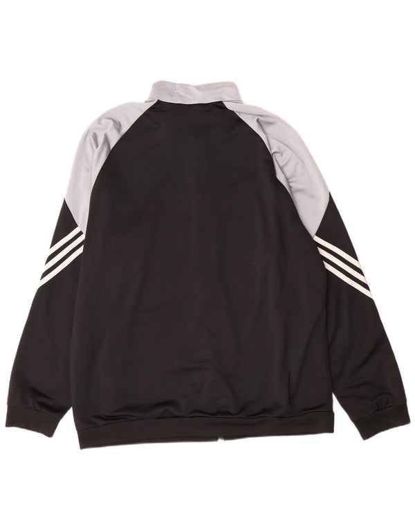Giacca da tuta da uomo Adidas XL in poliestere color block nero
