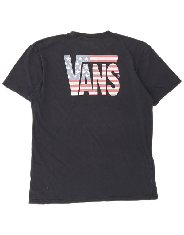 T-shirt grafica da uomo Vans Top Large in cotone blu navy