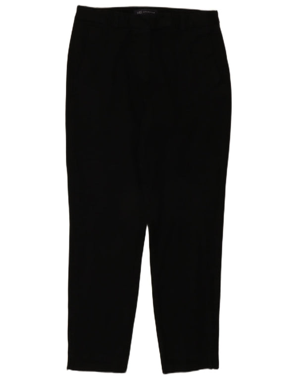 Pantaloni casual a vita alta da donna Marks & Spencer UK 10 piccoli W28 L27 neri