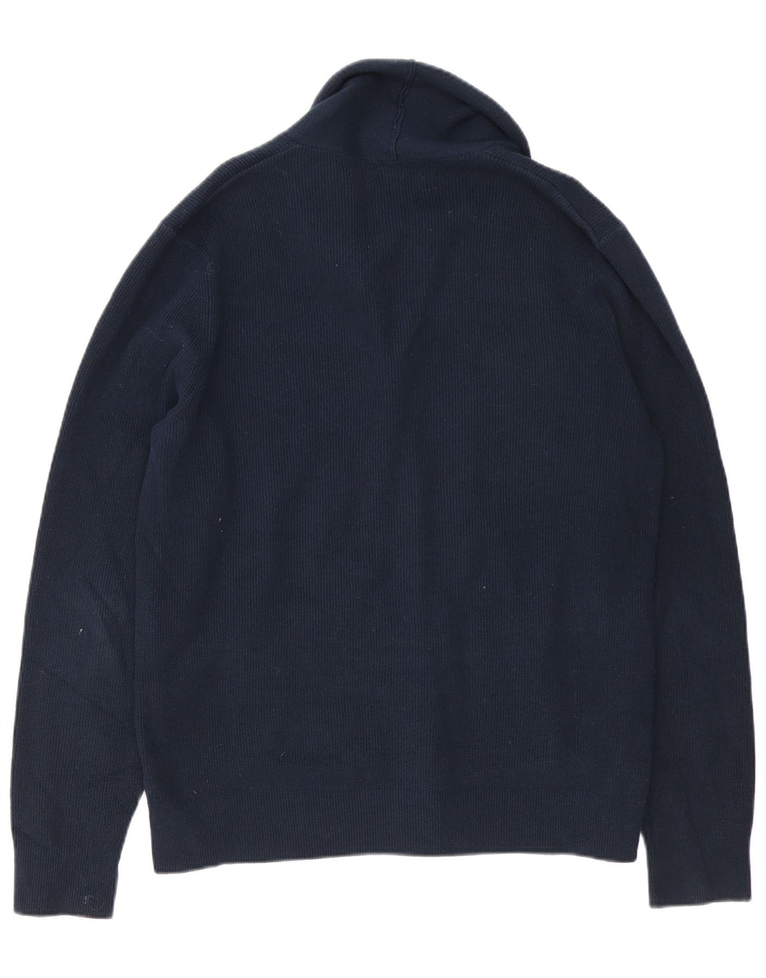 MARKS & SPENCER Maglione cardigan da uomo grande in cotone blu navy