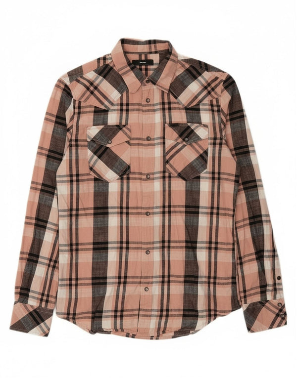 Camicia Diesel da uomo in flanella di cotone a quadri grandi rosa